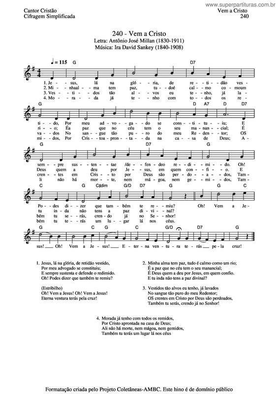 Partitura da música Vem A Cristo v.2