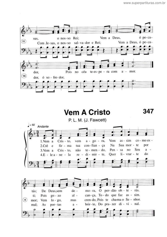 Partitura da música Vem A Cristo v.4