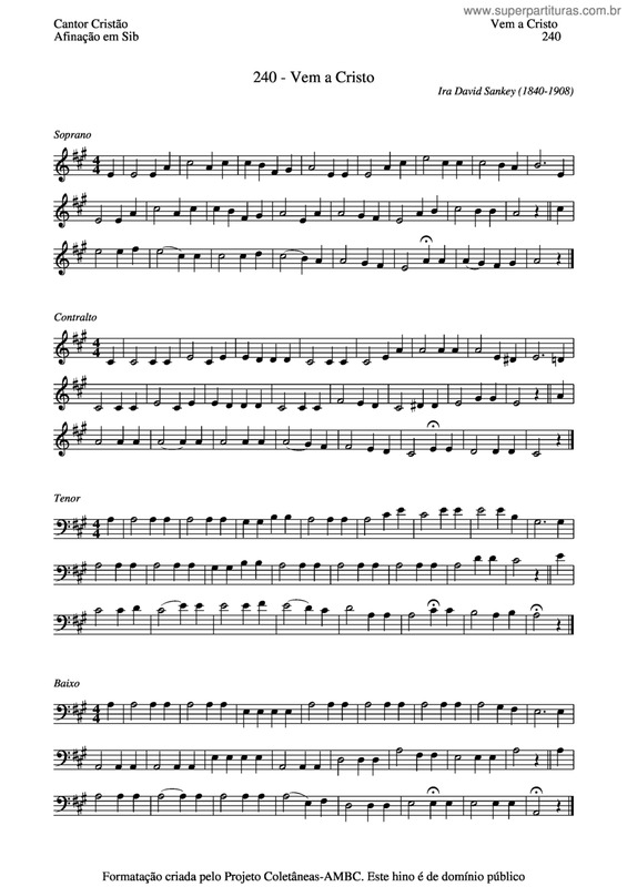 Partitura da música Vem A Cristo v.6