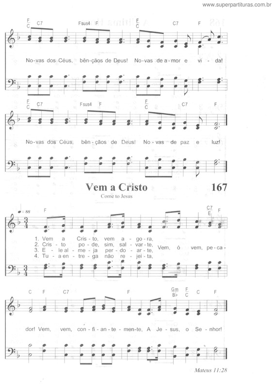 Partitura da música Vem A Cristo