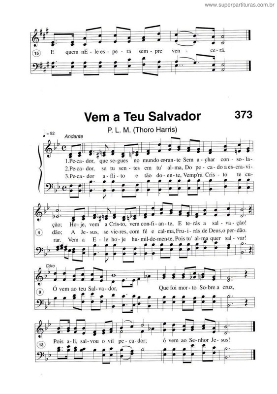 Partitura da música Vem A Teu Salvador