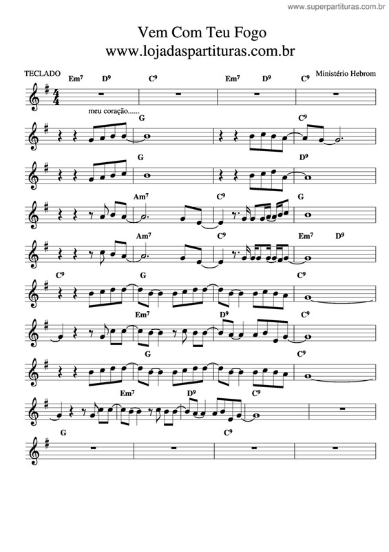 Partitura da música Vem Com Teu Fogo