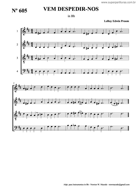 Partitura da música Vem Despedir-Nos v.2