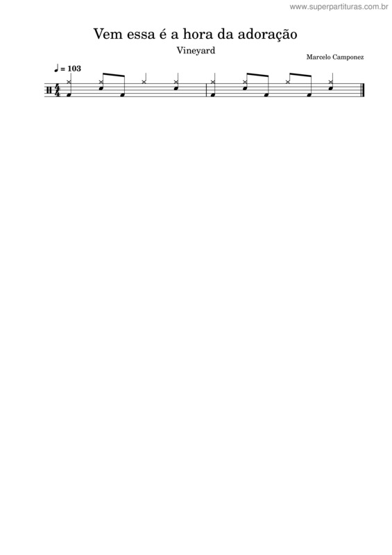 Partitura da música Vem Essa É A Hora Da Adoração