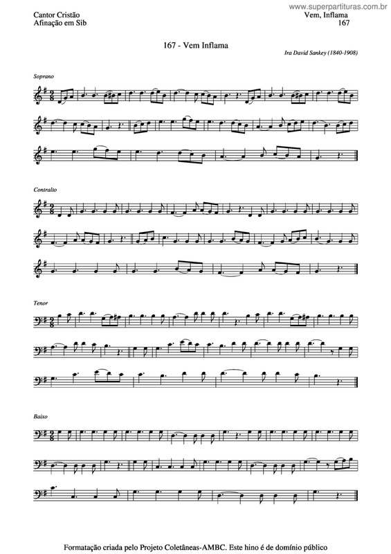 Partitura da música Vem Inflama v.3