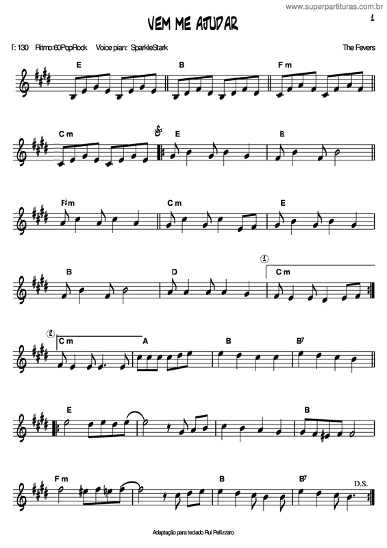 Partitura da música Vem Me Ajudar