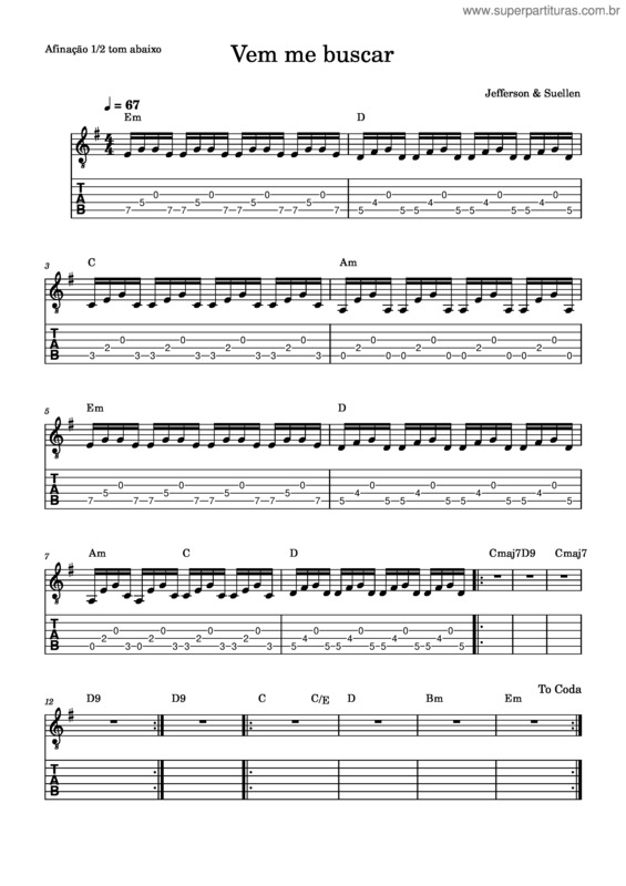 Partitura da música Vem Me Buscar v.26