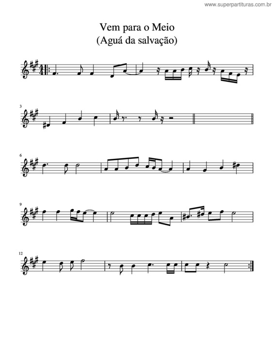 Partitura da música Vem Para O Meio