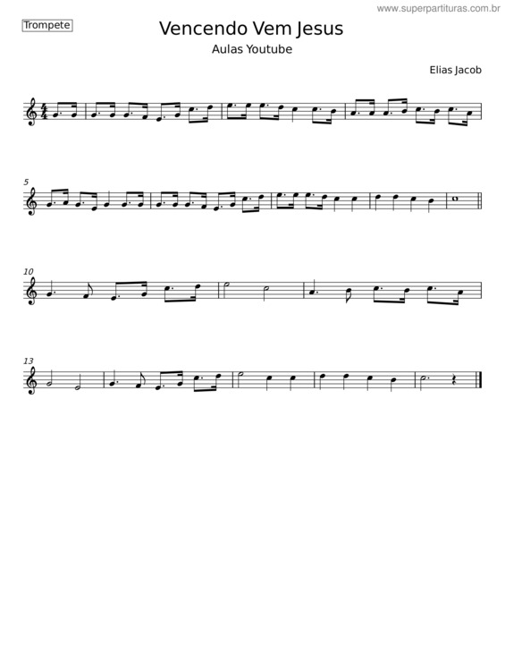 Partitura da música Vencendo Vem Jesus – Hinário Adventista v.3