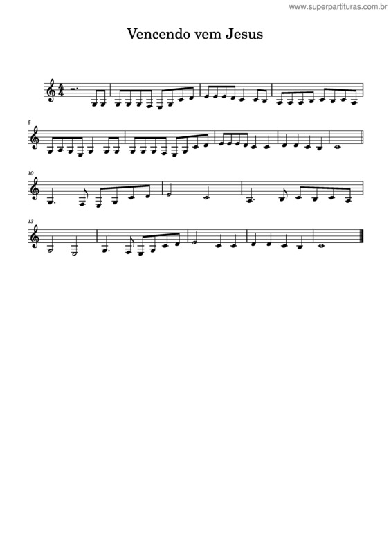 Partitura da música Vencendo Vem Jesus – Hinário Adventista Vencendo Vem Jesus – Hinário