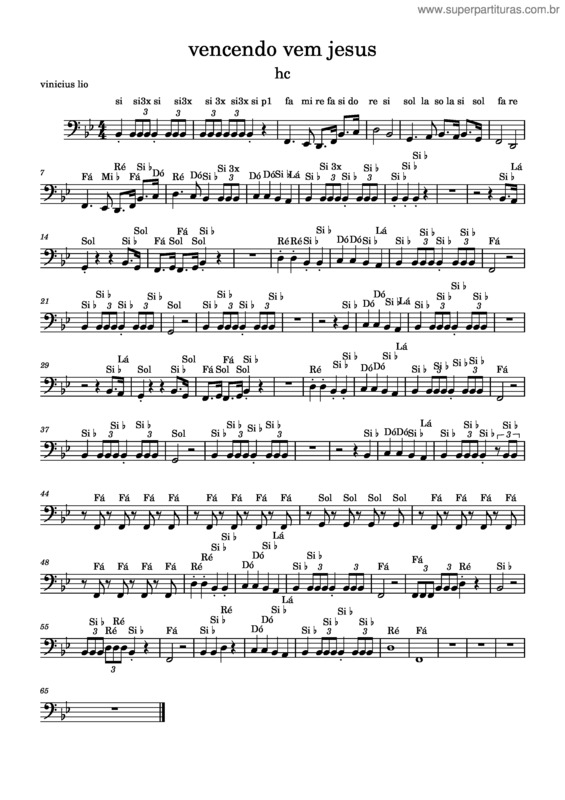 Partitura da música Vencendo Vem Jesus  Trombone