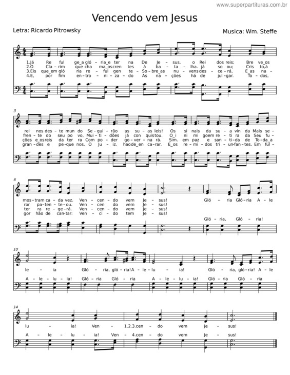 Partitura da música Vencendo Vem Jesus v.12