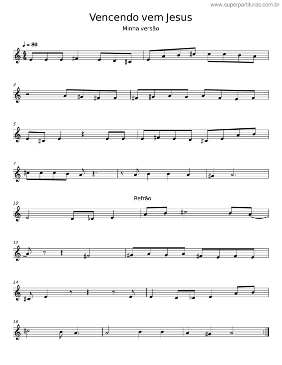 Partitura da música Vencendo Vem Jesus v.14