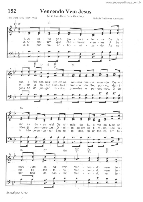 Partitura da música Vencendo Vem Jesus v.3