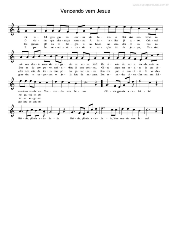 Partitura da música Vencendo Vem Jesus