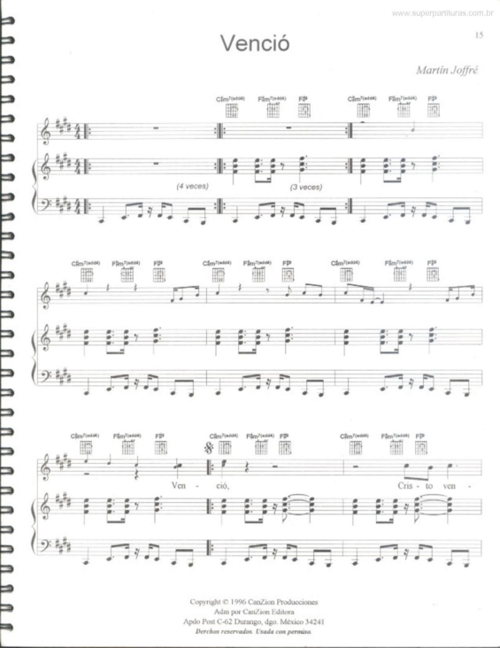 Partitura da música Venció