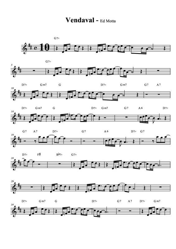 Partitura da música Vendaval v.2