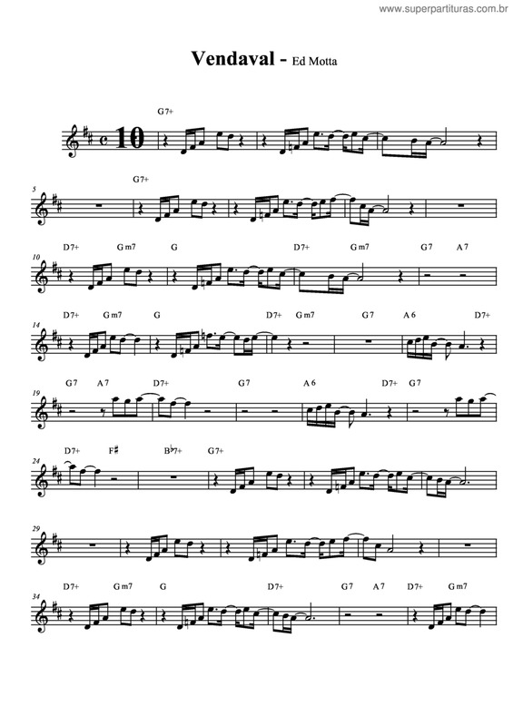 Partitura da música Vendaval v.3