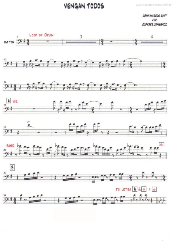 Partitura da música Vengan Todos v.2