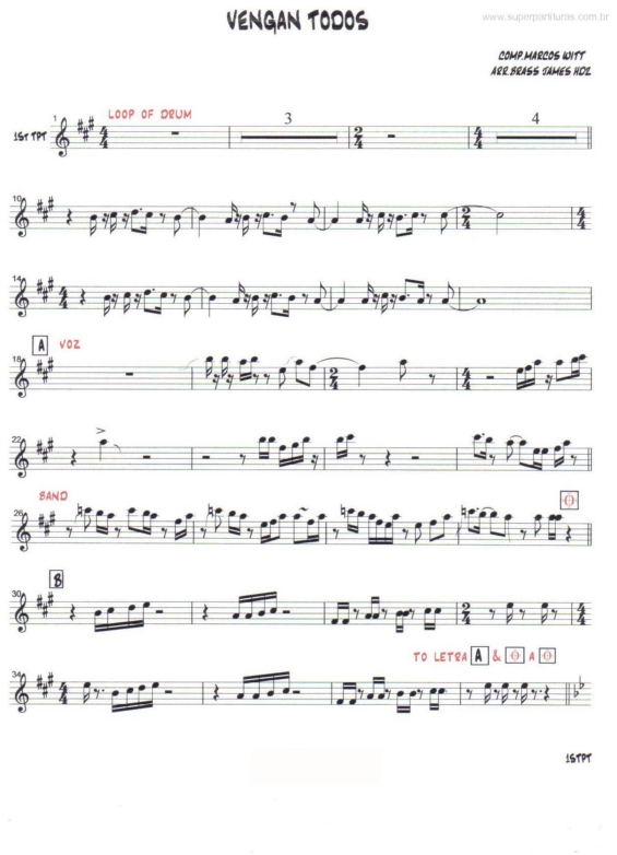 Partitura da música Vengan Todos v.3