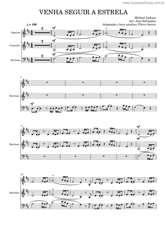 Partitura da música Venha Seguir A Estrela – Ptgo