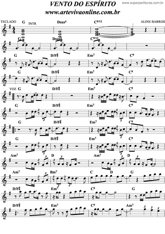 Partitura da música Vento Do Espírito v.2