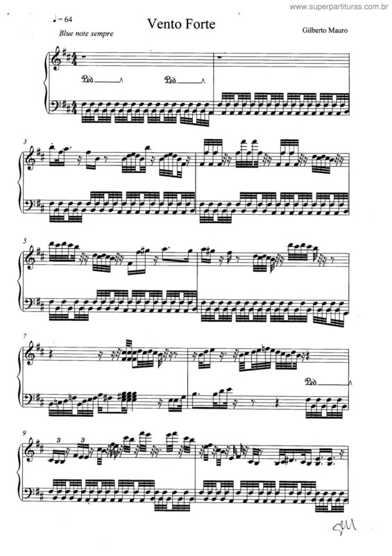 Partitura da música Vento forte