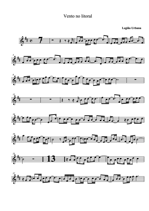 Partitura da música Vento no Litoral v.3