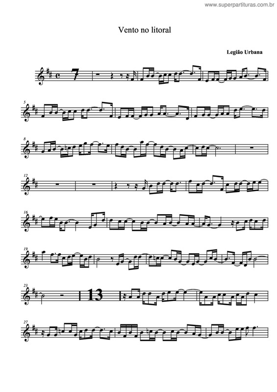 Partitura da música Vento No Litoral v.4