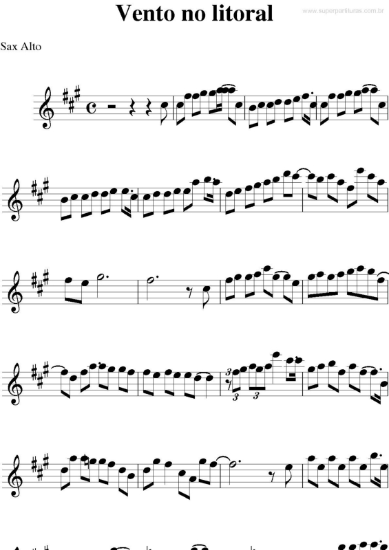 Partitura da música Vento no Litoral