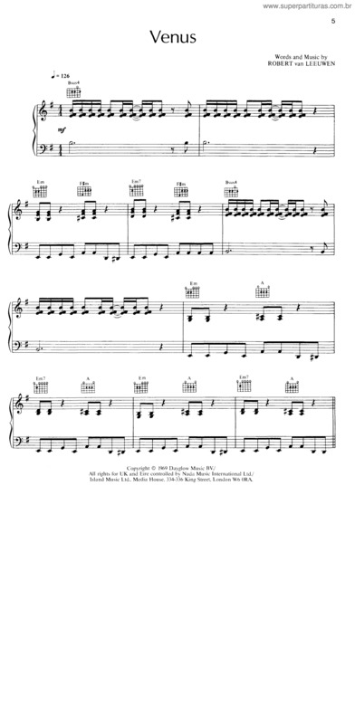 Partitura da música Venus v.2