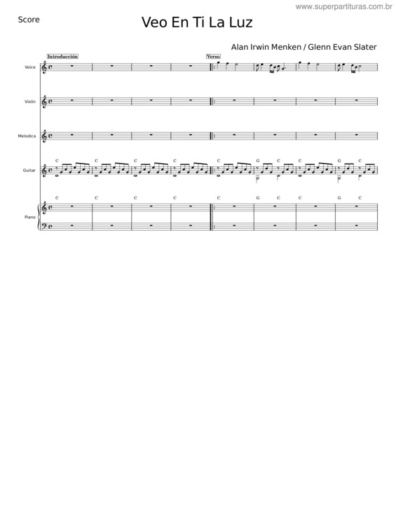 Partitura da música Veo En Tí La Luz – Danna Paola v.2