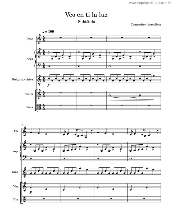 Partitura da música Veo En Ti La Luz v.5
