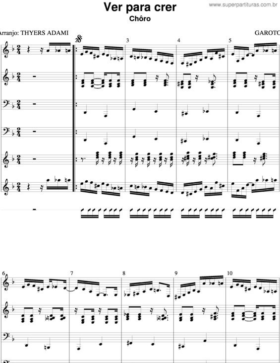 Partitura da música Ver Para Crer v.3