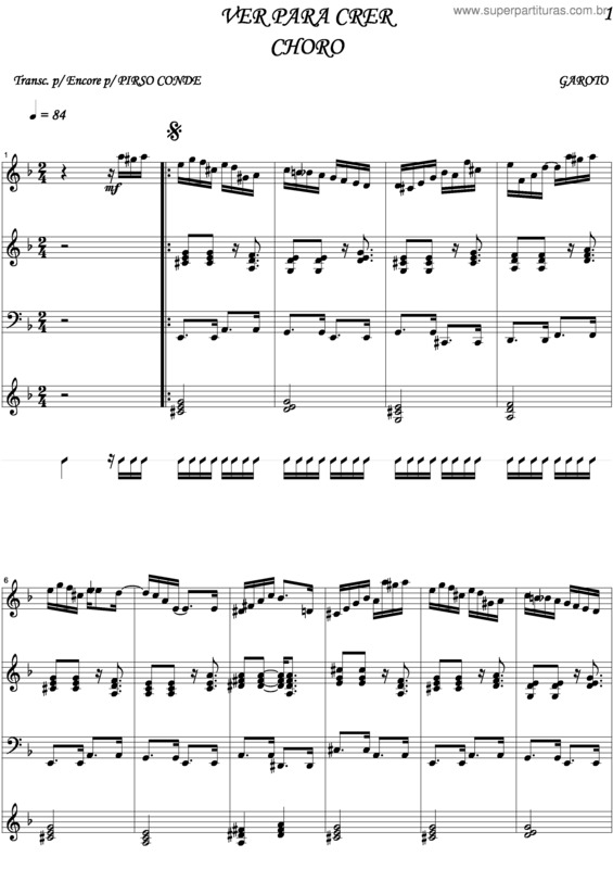 Partitura da música Ver Para Crer v.5