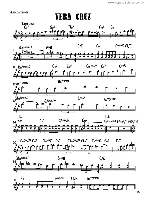 Partitura da música Vera Cruz v.5