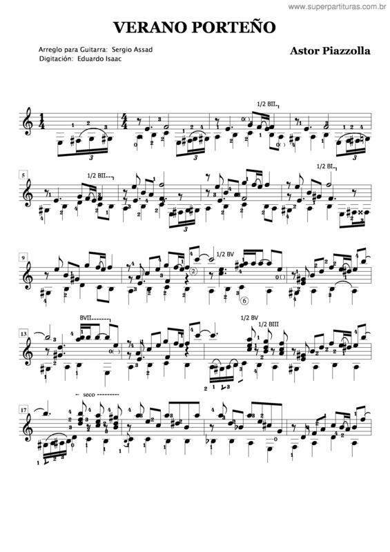 Partitura da música Verano Porteño