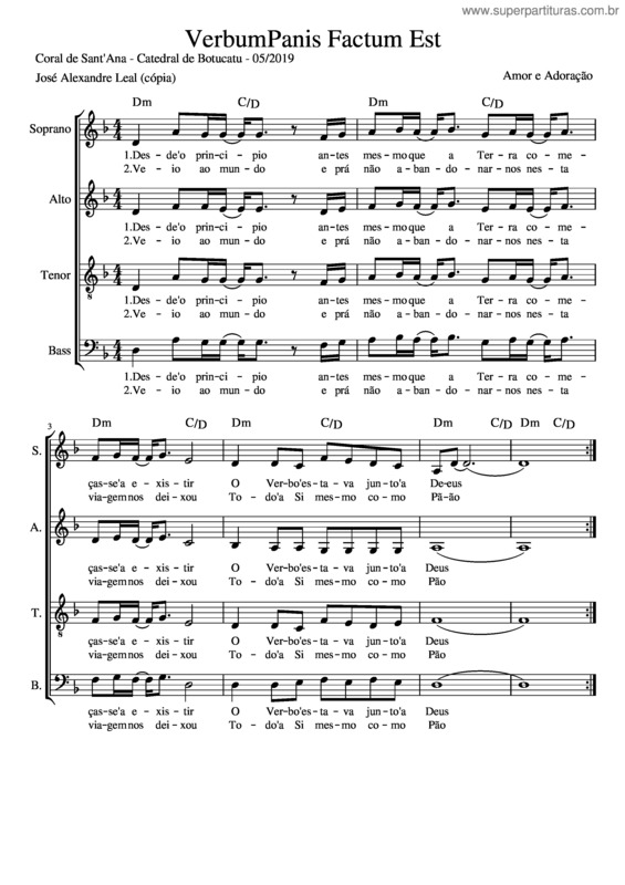 Partitura da música Verbumpanis_Factum_Est
