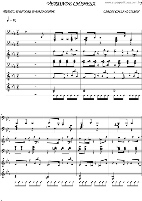 Partitura da música Verdade Chinesa