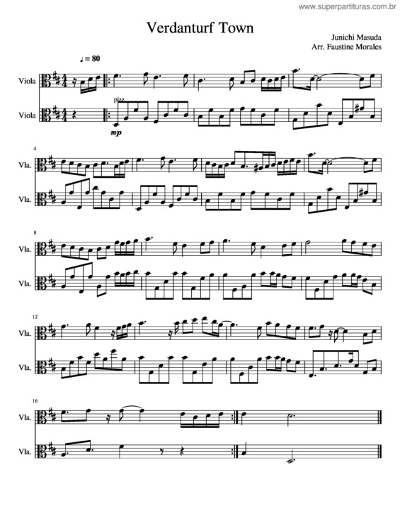Partitura da música Verdanturf Town – Viola Duet
