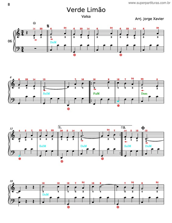 Partitura da música Verde Limão