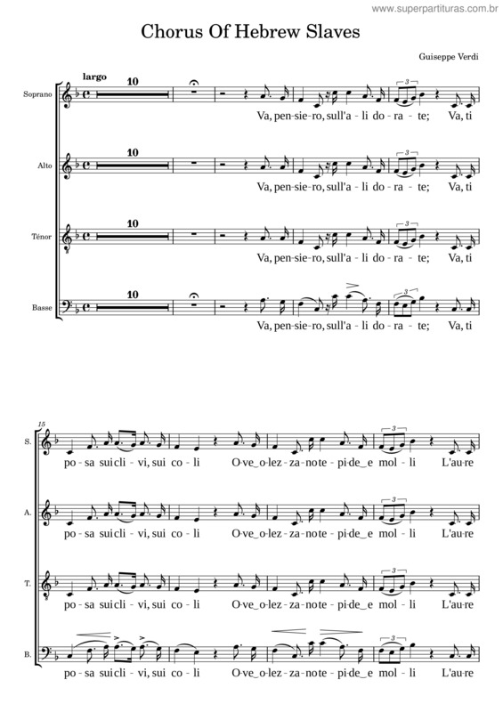Partitura da música Verdi