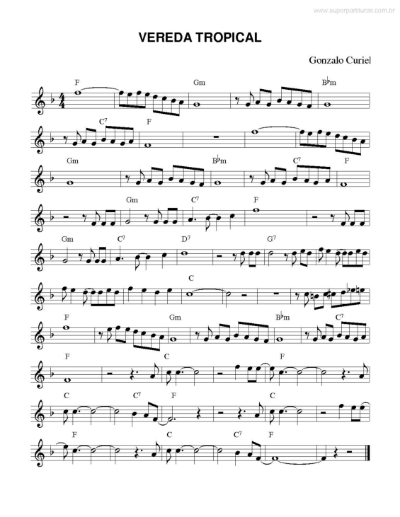 Partitura da música Vereda Tropical v.2