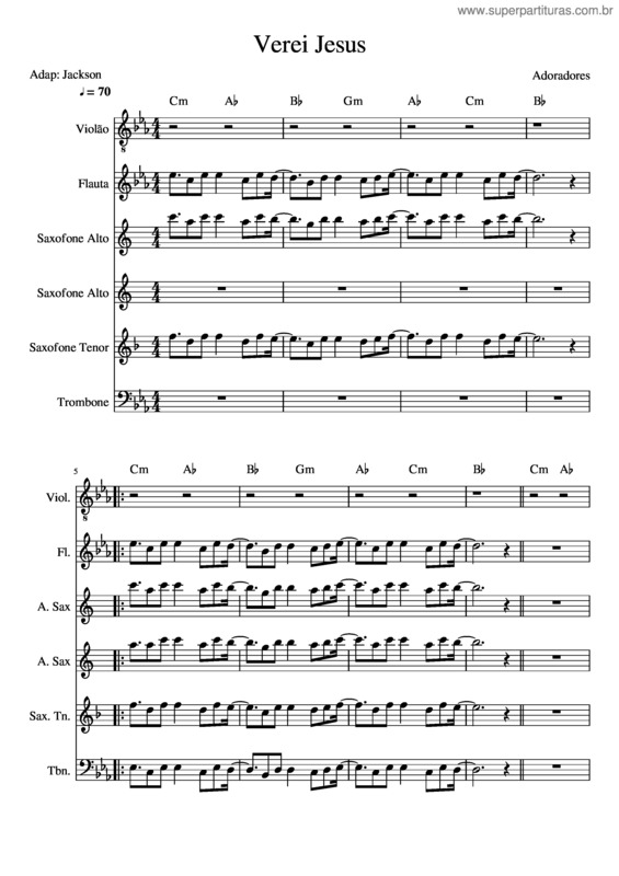 Partitura da música Verei Jesus v.3
