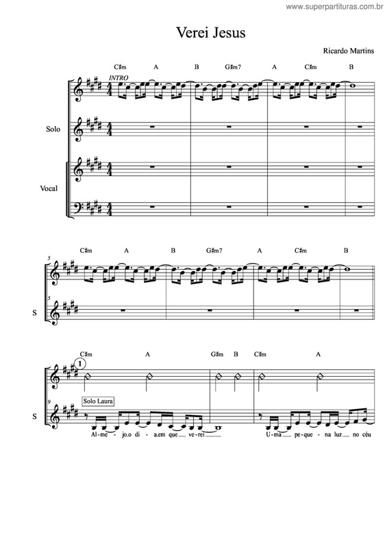 Partitura da música Verei Jesus