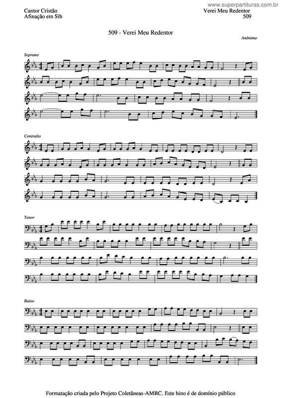 Partitura da música Verei Meu Redentor v.3