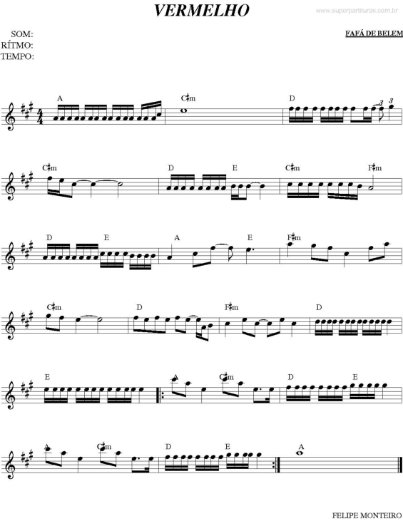 Partitura da música Vermelho