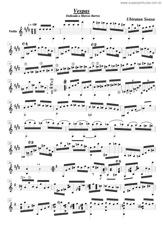 Partitura da música Vésper