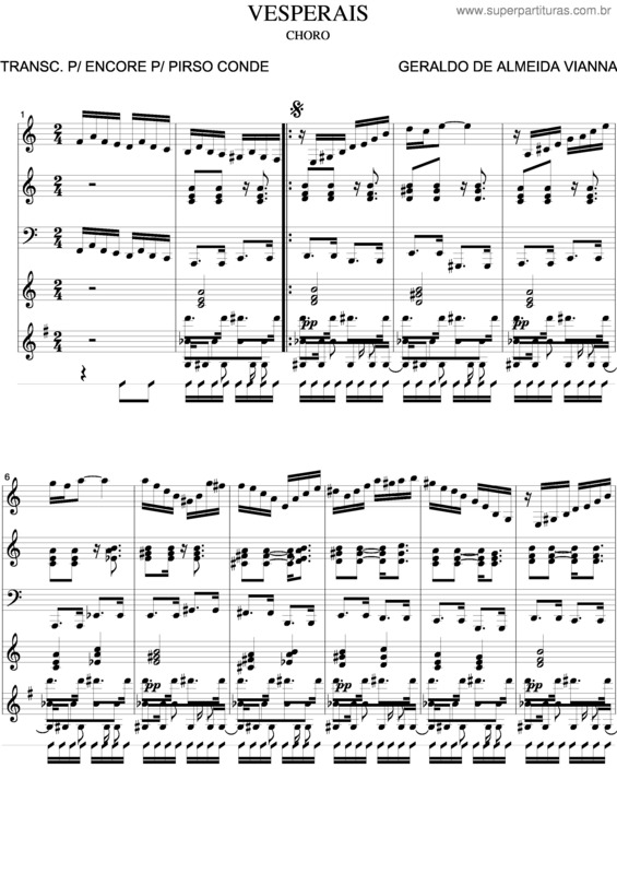 Partitura da música Vesperais v.2