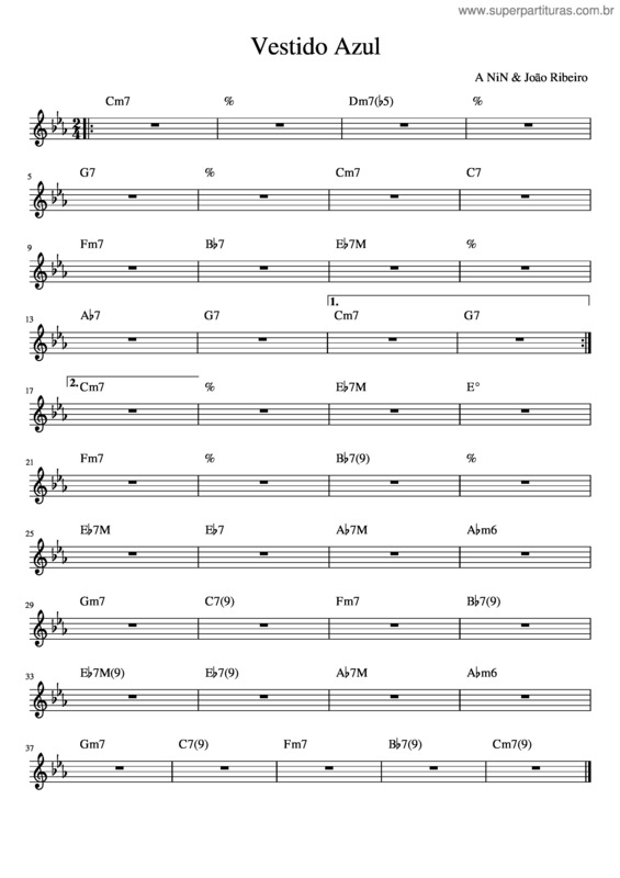 Partitura da música Vestido Azul